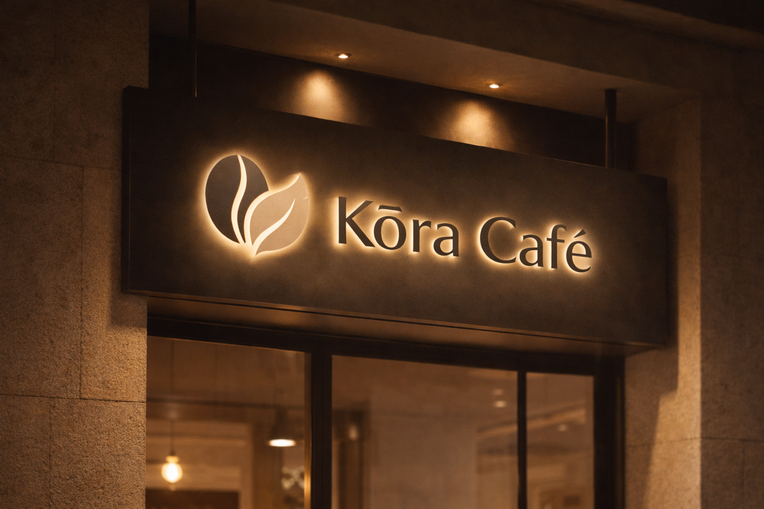 Kora Cafe Storefront Signage